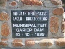 Concentration camp memorial - Gariep Dam